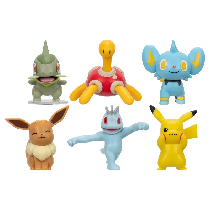 POKEMON - Figuras De Batalla Pokemon X6 Multipack 5 Cm Pikachu Eevee