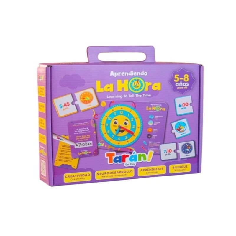 JUGANDO Y EDUCANDO - Juego Didáctico Bilingüe Aprendiendo La Hora Para Niños