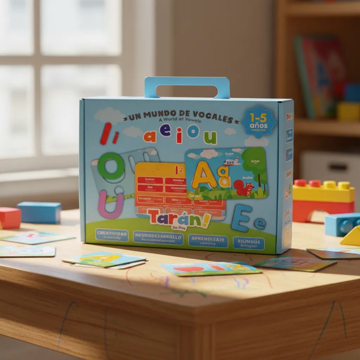 JUGANDO Y EDUCANDO - Juego Didáctico Bilingüe Un Mundo De Vocales Para Niños