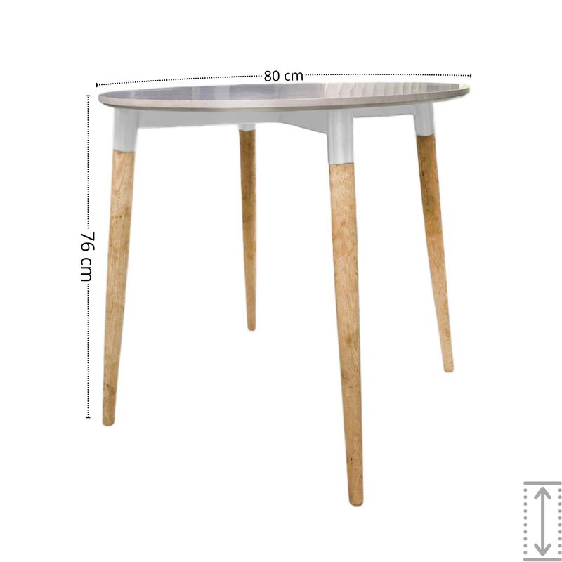 EKONOMODO COLOMBIA - COMEDOR WHITE REDONDO BLANCO PEQUEÑO 4 PUESTOS CON SILLAS EAMES BEIGE