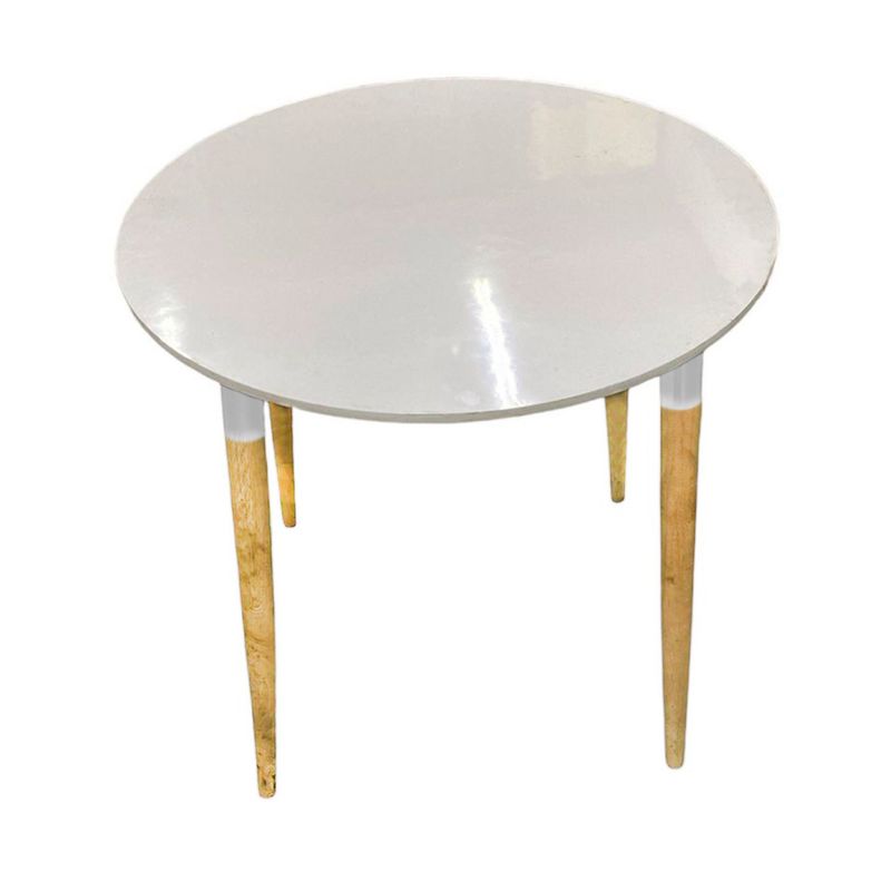 EKONOMODO COLOMBIA - COMEDOR WHITE REDONDO BLANCO PEQUEÑO 4 PUESTOS CON SILLAS EAMES GRIS