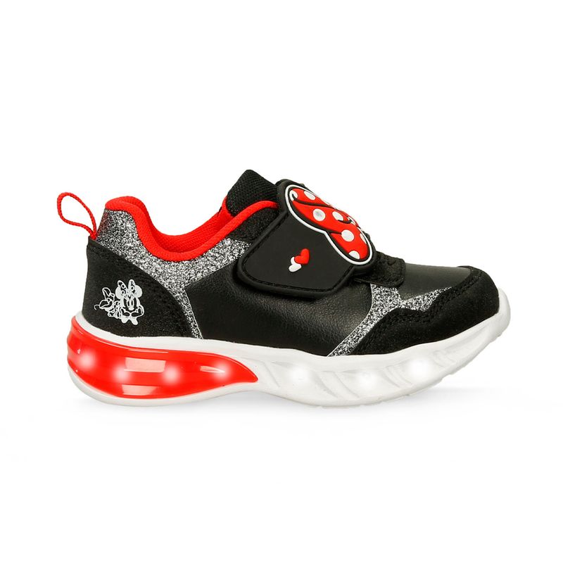 DISNEY - Tenis Infantil Para Niña Licenses Disney Negro-Rojo Luciana L