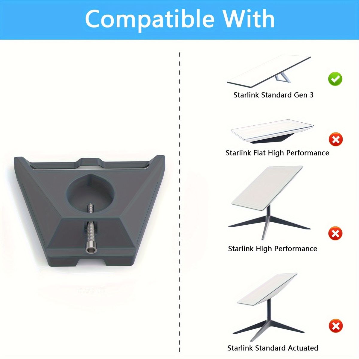 GENERICO - Adaptador de Tubo/Mástil Para Antena Starlink V4 Gen 3