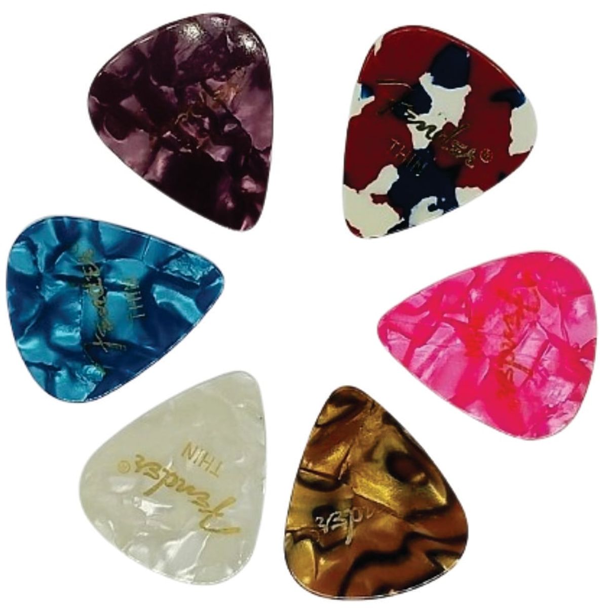 FENDER - SET DE PICKS FENDER THIN X6 UNIDADES