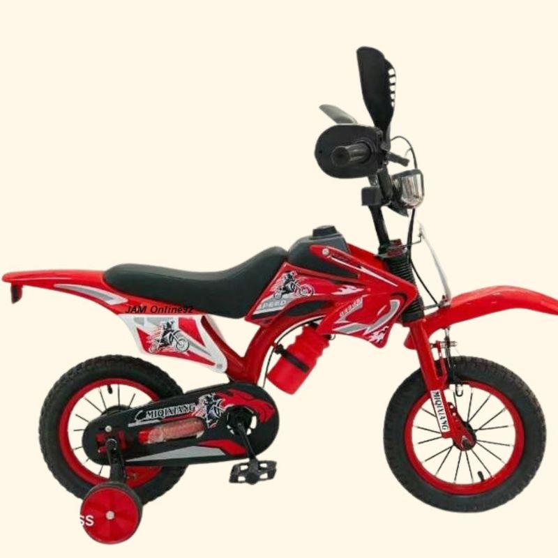 BEBESUNITA - BICIMOTO RIN 16 PARA NIÑOS DE 3 A 8 AÑOS  ROJA