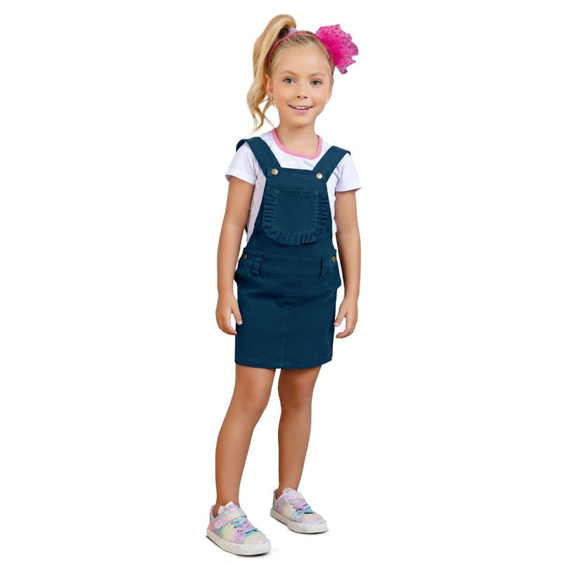 MARKETING PERSONAL - Jardinera Corta Infantil Femenino Azul Mp 34429