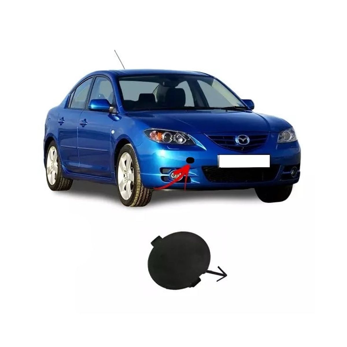 GENERICO - accesorios mazda 3 tapa bomper delantero rh 2009-2014