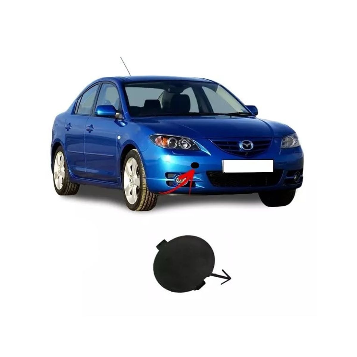 GENERICO - accesorios mazda 3 tapa bomper delantero rh 2009-2014