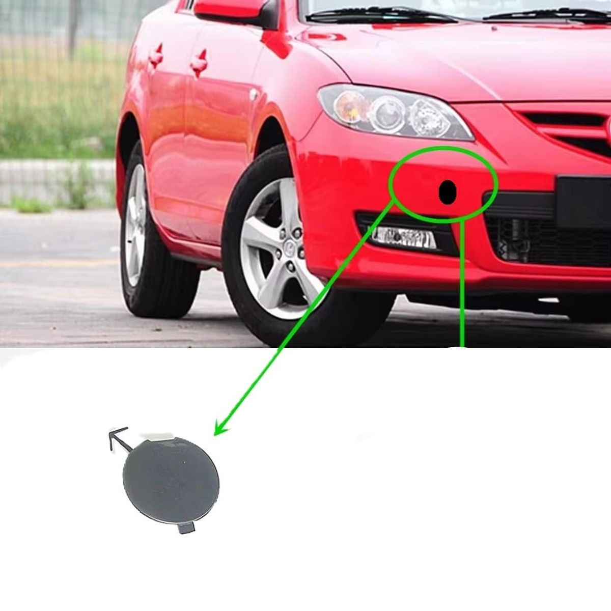 GENERICO - accesorios mazda 3 tapa bomper delantero rh 2009-2014