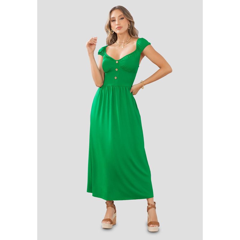 MARKETING PERSONAL - Vestido Largo Mujer Verde Mp 105166