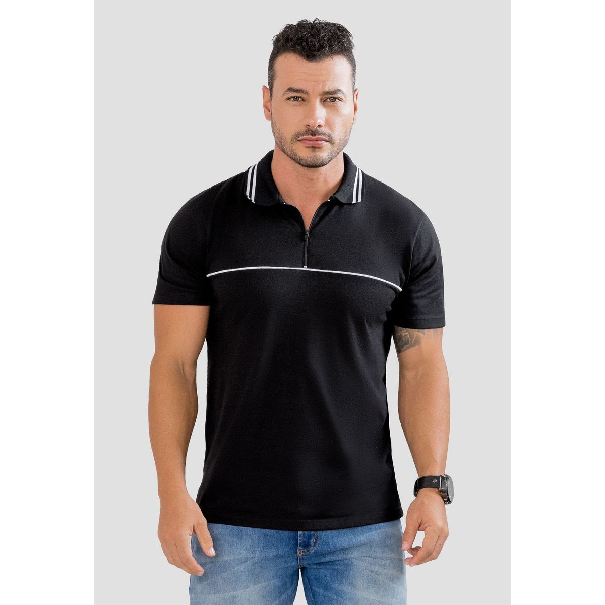 MARKETING PERSONAL - Polo Hombre Negro Mp 104124