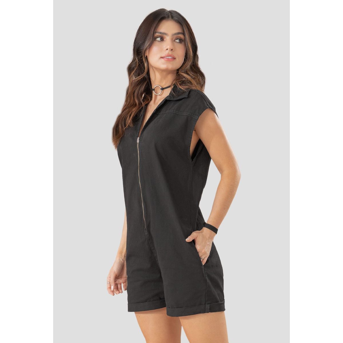 RUTTA - Enterizo Corto Mujer Negro Rutta 105882