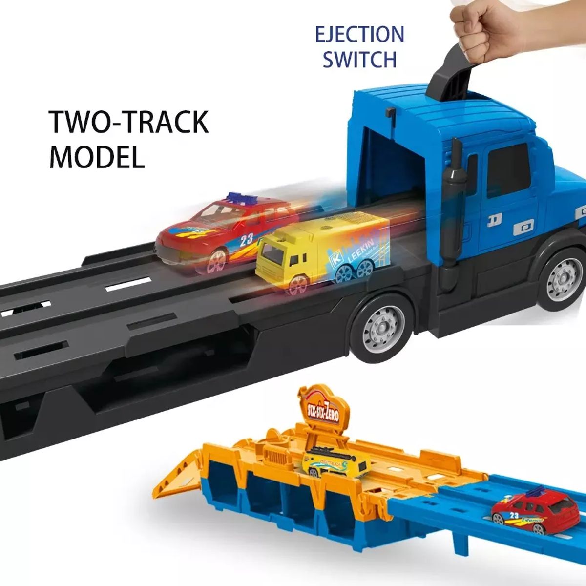 MARKET TOYS - Mula Niñera Set De tractomula Con Pista Infantil Sonido Luz