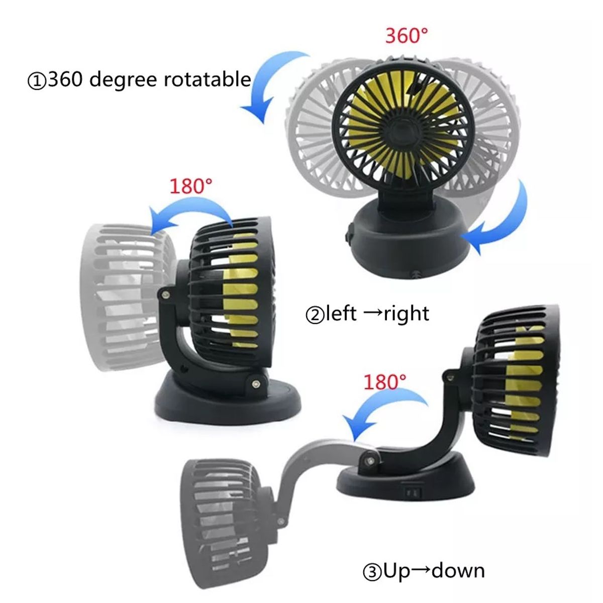 GENERICO - Ventilador Carro Potente Interior 12v