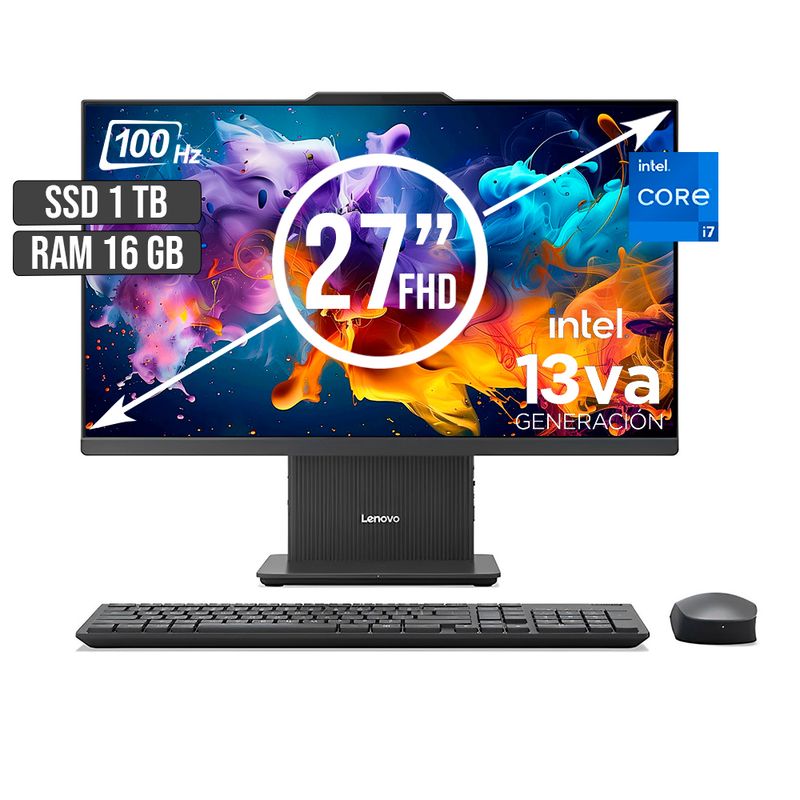 LENOVO - TODO EN UNO LENOVO INTEL CORE I7-13620H SSD 1TB RAM 16GB LED 27 FHD 100Hz