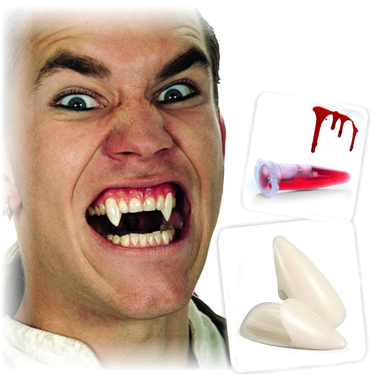 P&R APRECIOSDEREMATE - Colmillos De Vampiro 2 Unidades Para Halloween Cosplay Anime 13mm