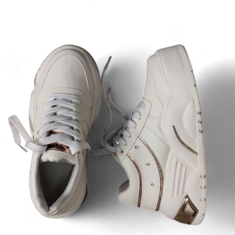 CALZADO CON ALTURA MONSERRATE - Tenis para Mujer MoreLiber by Monserrate ref nacar blanco_.