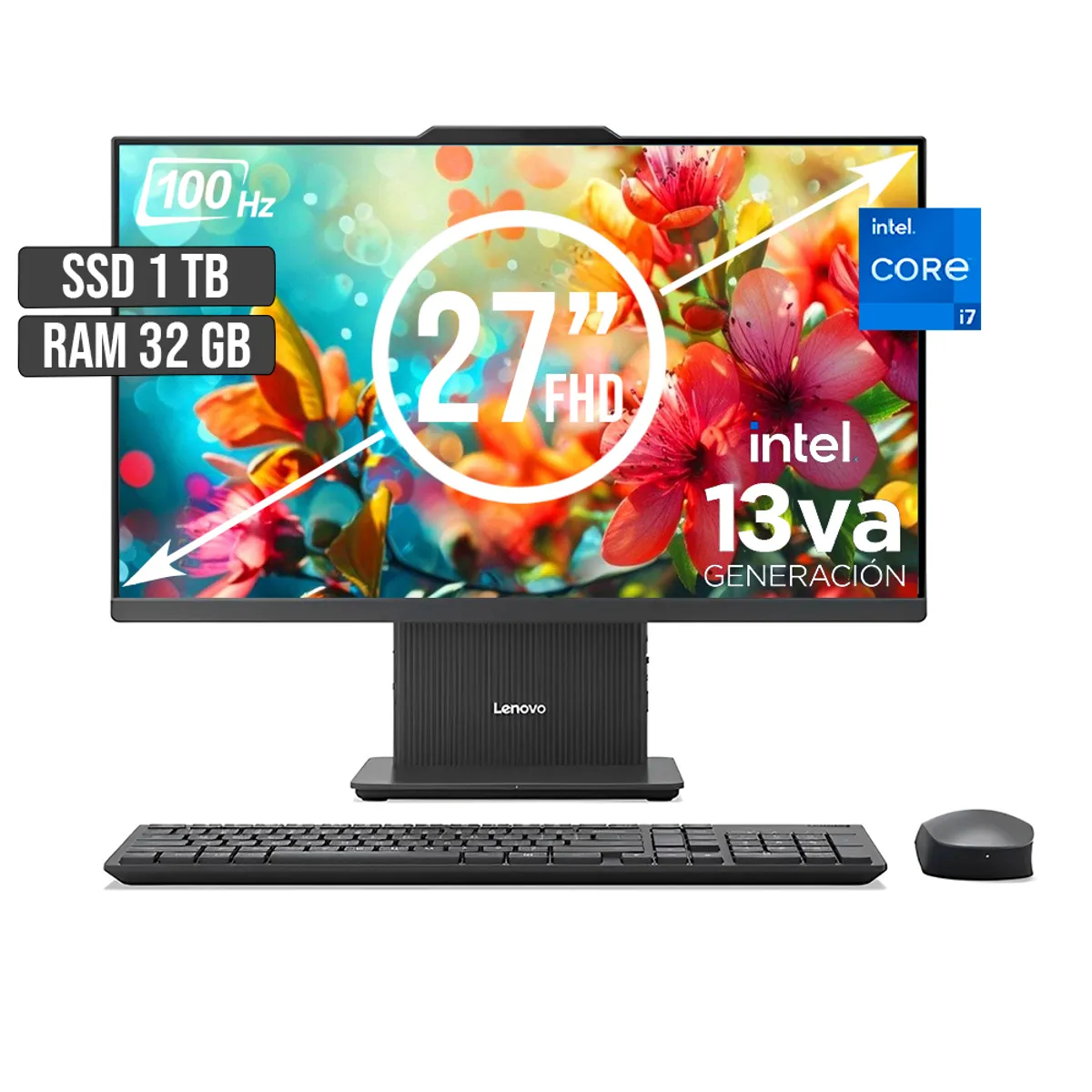 LENOVO - TODO EN UNO LENOVO INTEL CORE I7-13620H SSD 1TB RAM 32GB LED 27 FHD 100Hz