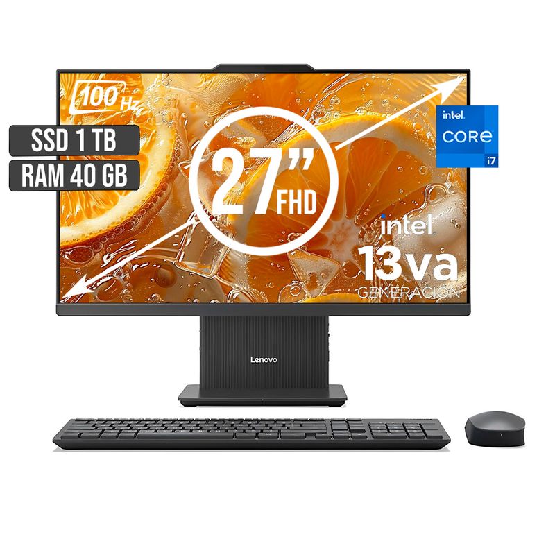 LENOVO - TODO EN UNO LENOVO INTEL CORE I7-13620H SSD 1TB RAM 40GB LED 27 FHD 100Hz