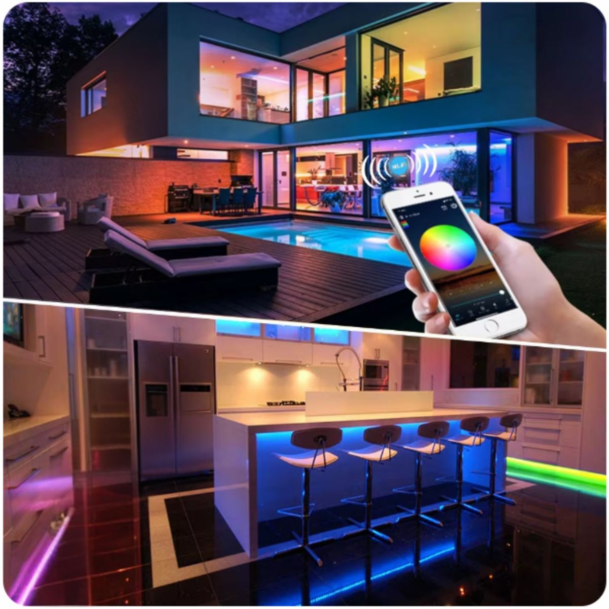 GENERICO - 10 Metros de Cinta LED Rgb 5050 Wifi Smart Alexa Google
