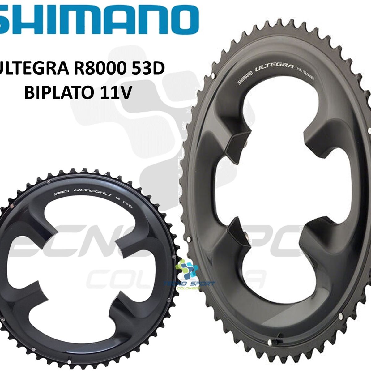 SHIMANO - Plato Coronilla Shimano Ultegra R8000 11v Biplato 53 Dientes