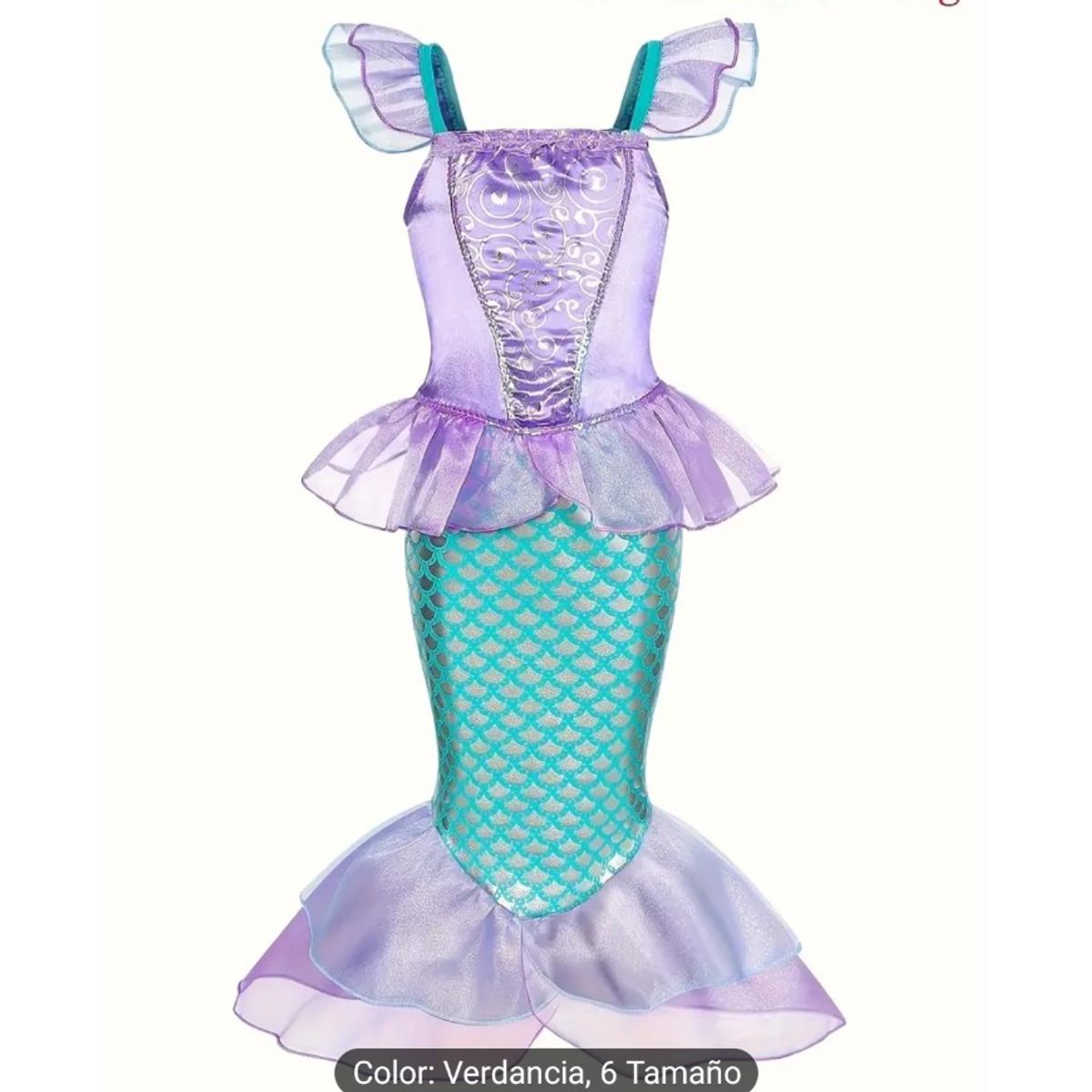 GENERICO - Disfraz sirena niña talla 5-6 disfraz sirenita ariel