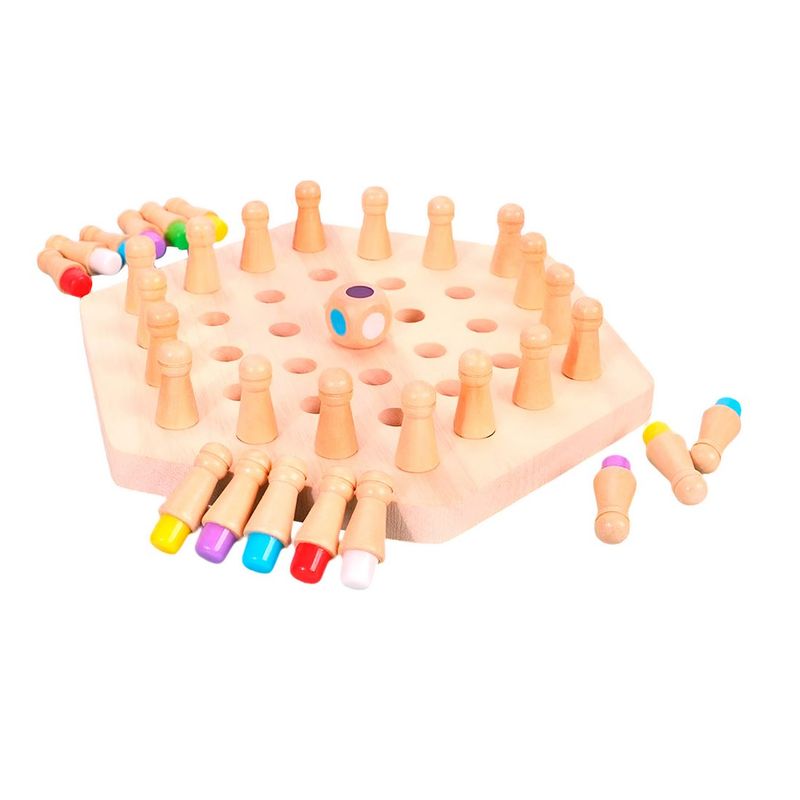 GENERICO - Juego De Mesa Estrategia Ajedrez Madera Memoria 36 Piezas