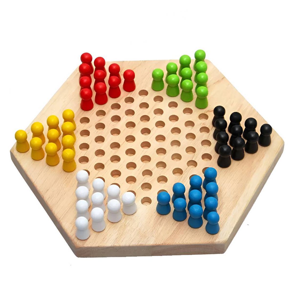GENERICO - Juego Madera De Mesa Damas Chinas 6 Jugadores Checkers Game