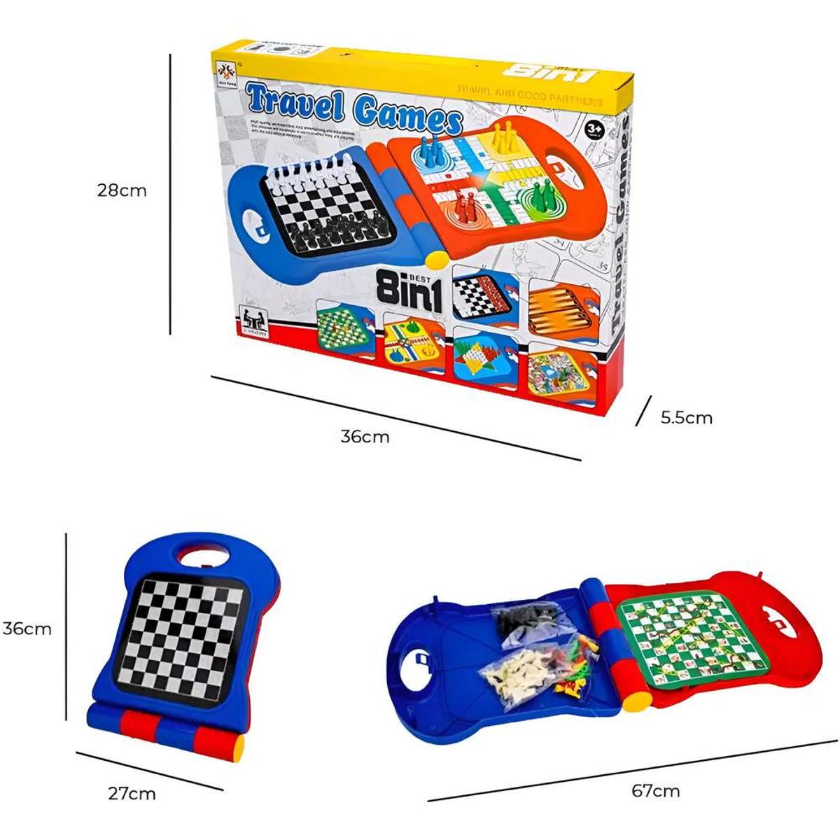 GENERICO - Juego De Mesa Estrategia Astucia 8 En 1 Portatil