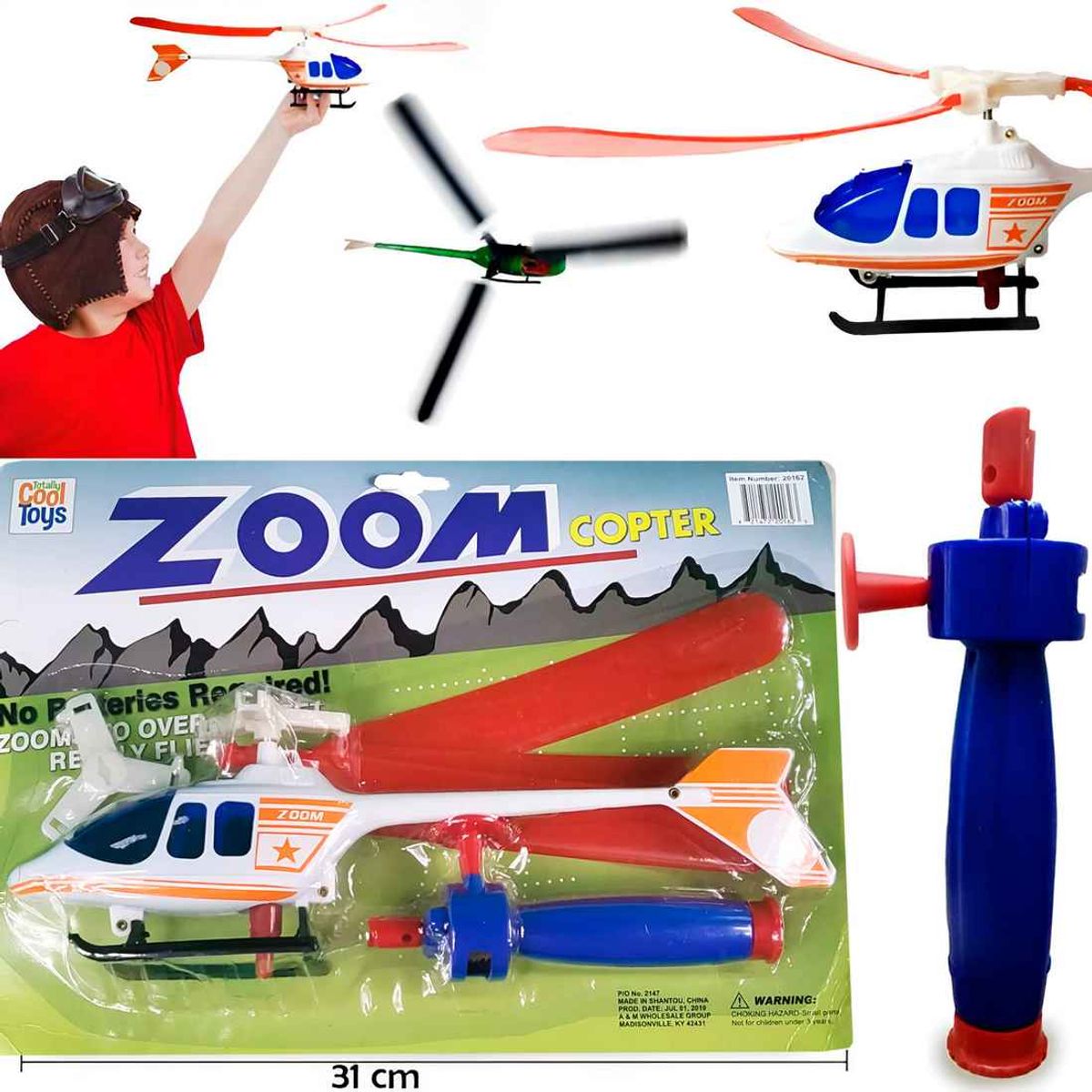 GENERICO - Helicoptero Volador Sistema Impulsado Aerodinamico Juguete