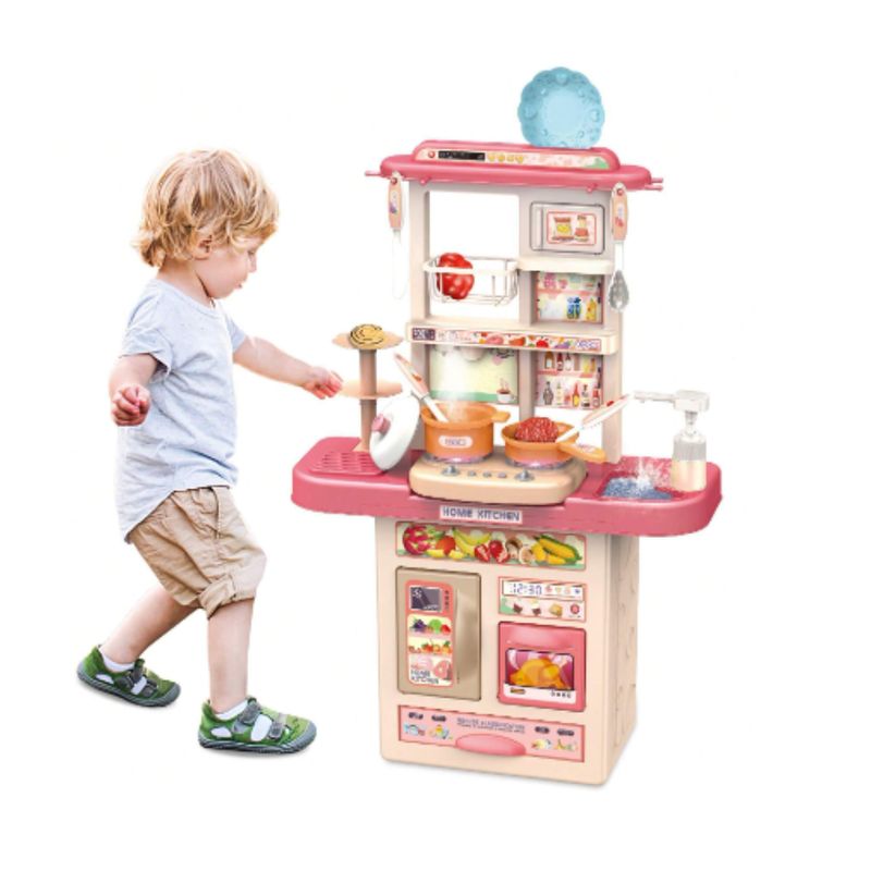 MARKET TOYS - Cocina Infantil Función De Agua + Luz + Sonido + Vapor 65 Cm