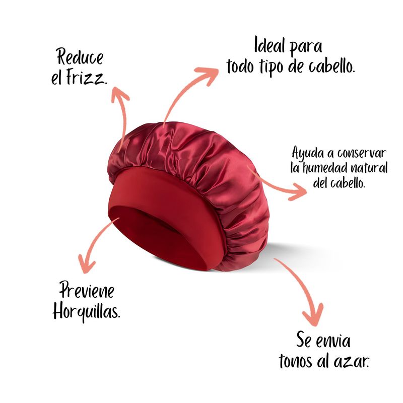 GENERICO - Gorro De Satín con banda Anti Horquilla
