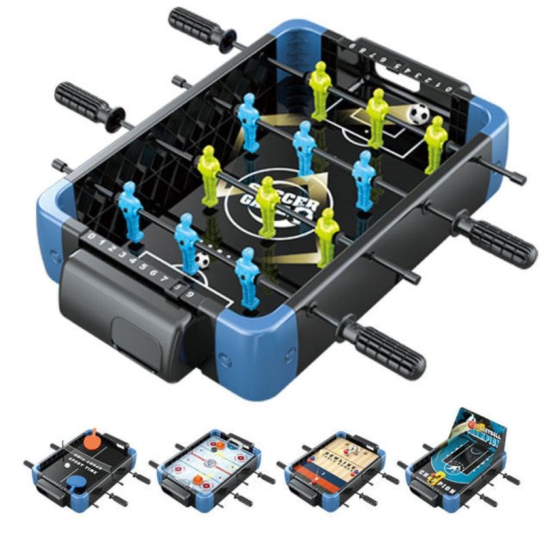 MARKET TOYS - Mesa De Futbolin + Hockey + Ping Pong + Bolos + Basquetbol