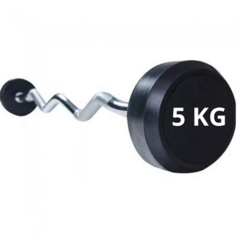 GENERICO - BARRA CURNA PESO FIJO ENCAUCHADO 5KG