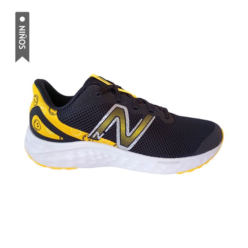 NEW BALANCE - Tenis New Balance Fresh Foam Arishi Niño-Negro/Amarillo