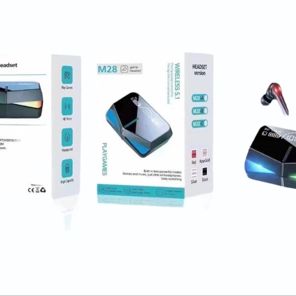 GENERICO - Audifonos Auriculares M28 Inalambricos Conectividad Bluetooth V53 Led