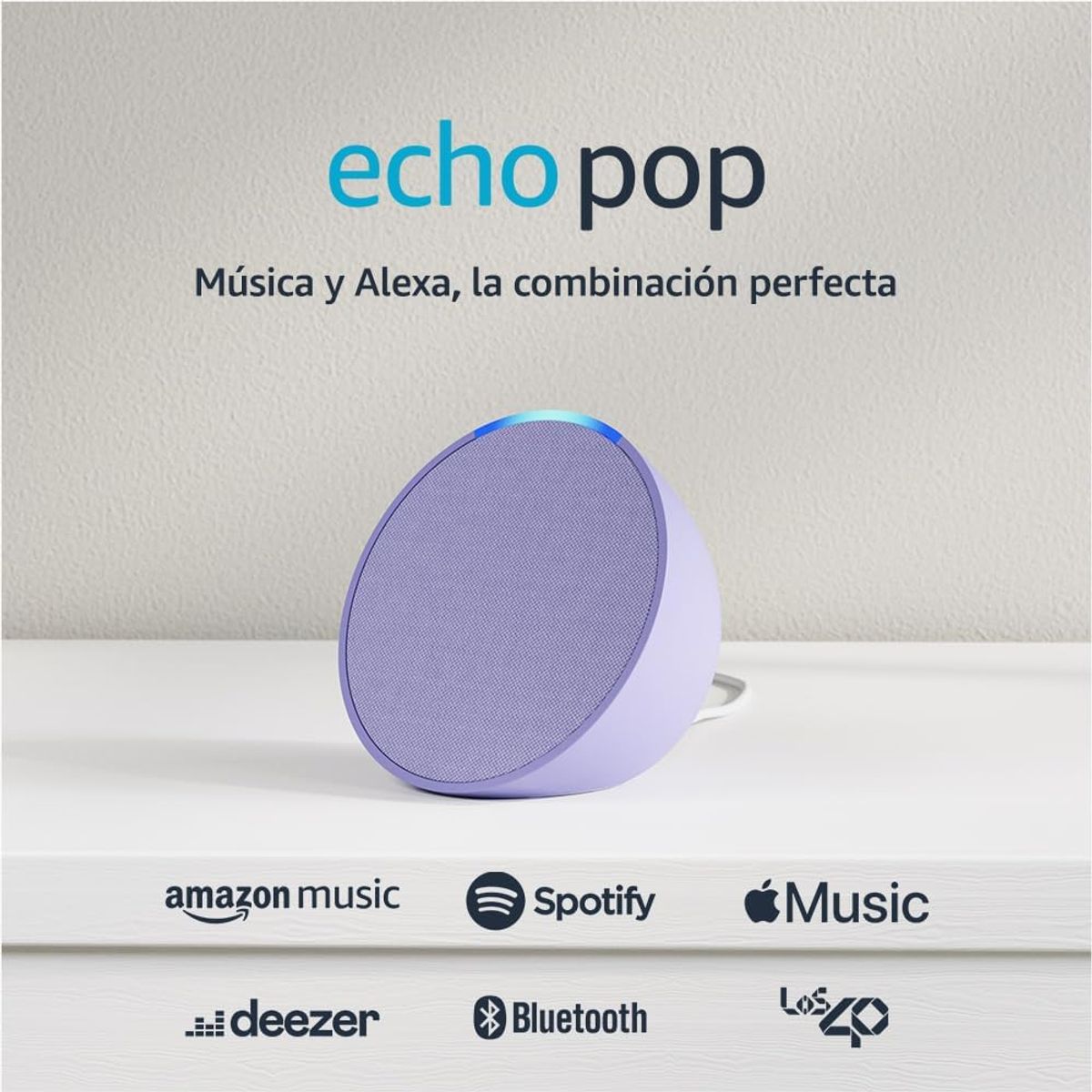 AMAZON - Amazon Echo Pop Altavoz Inteligente Bluetooth con Alexa Sonido Potente