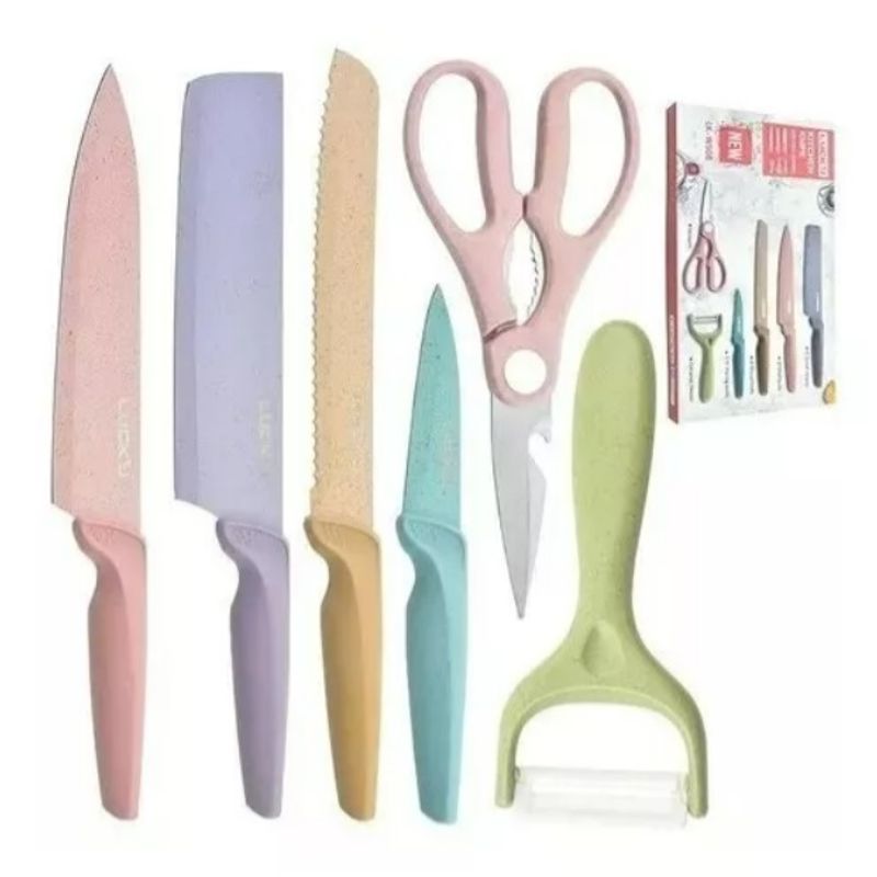 GENERICO - Set Juego De Cuchillos Cocina X6 Piezas