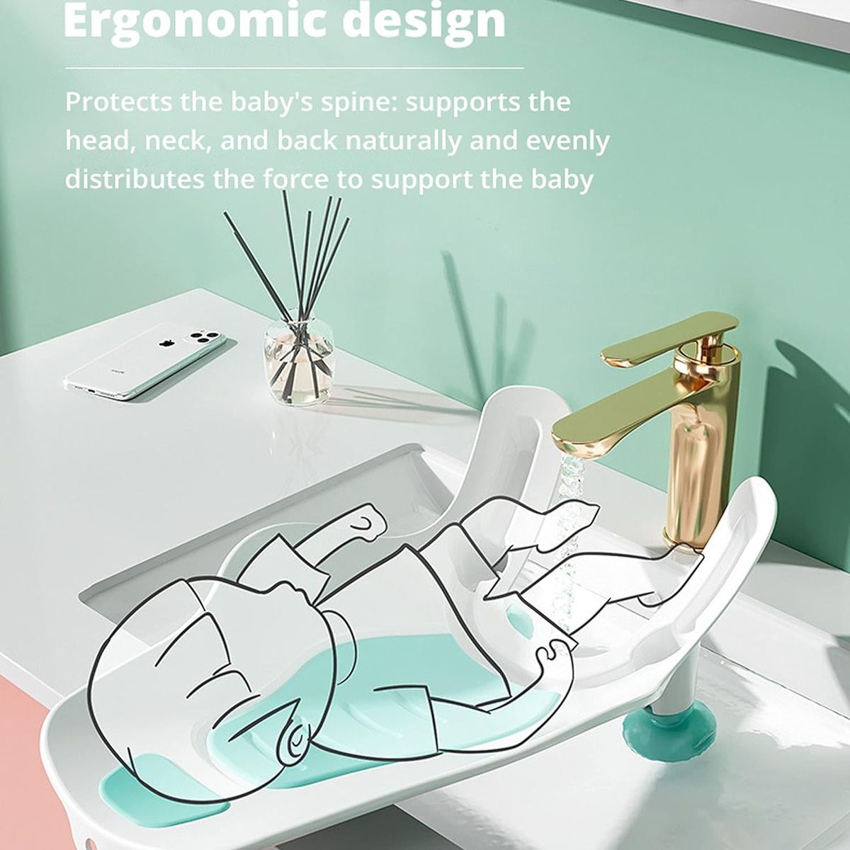 GENERICO - Soporte Bañera Tina Baño Asiento Seguro Bebes Antideslizante