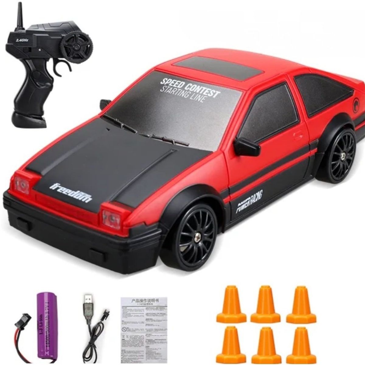 GENERICO - Carro Coche Rc Radio Control Remoto Drift 4wd ROJO