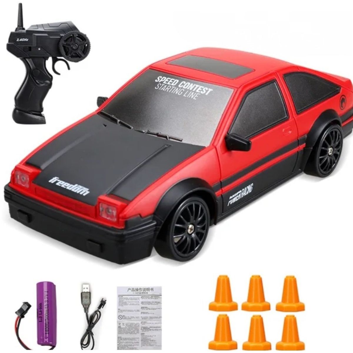 GENERICO - Carro Coche Rc Radio Control Remoto Drift 4wd ROJO
