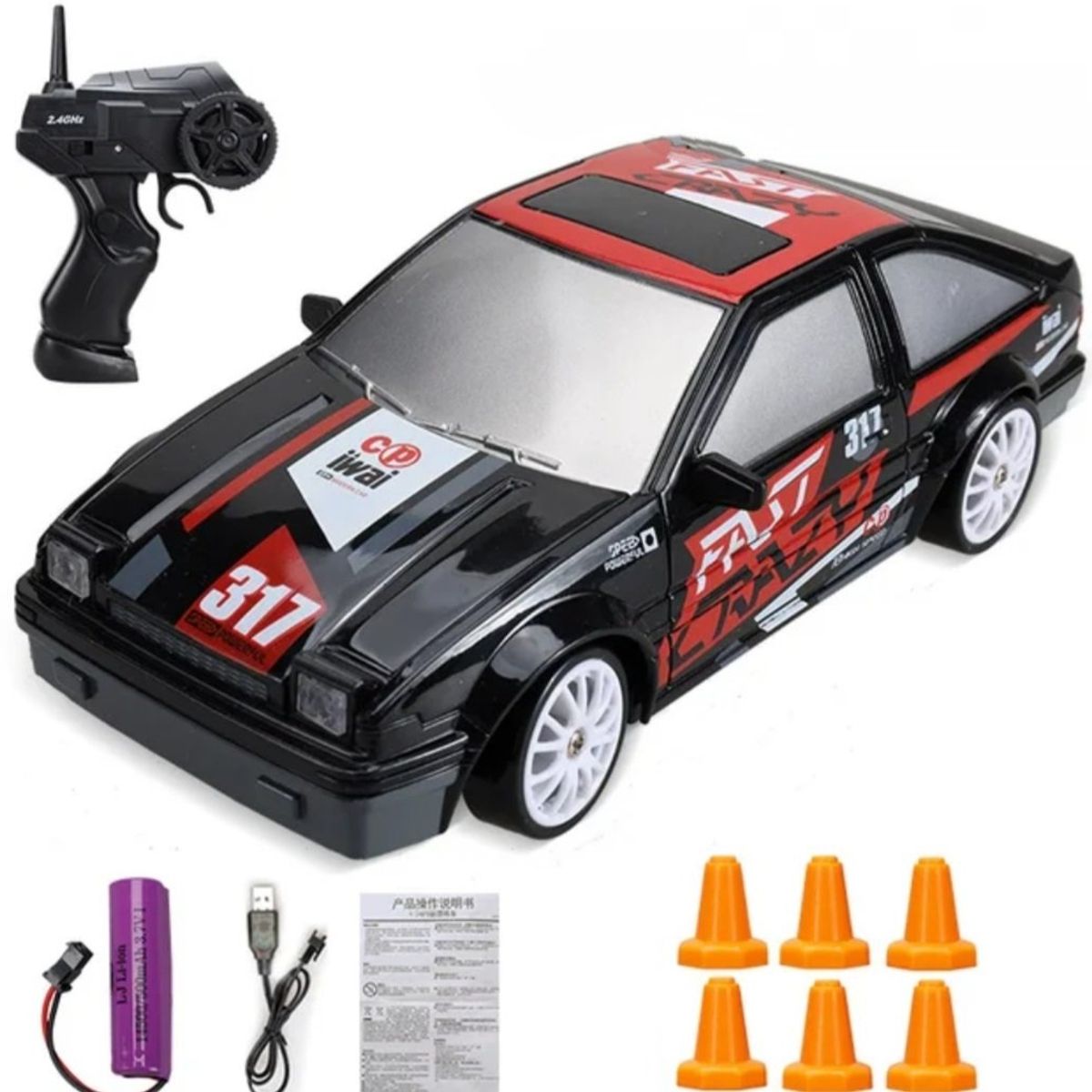 GENERICO - Carro Coche Rc Radio Control Remoto Drift 4wd negro