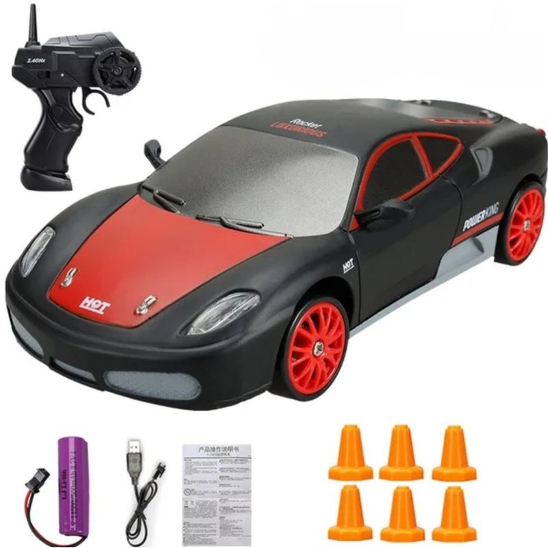 GENERICO - Carro Coche Rc Radio Control Remoto Drift 4wd negro mate