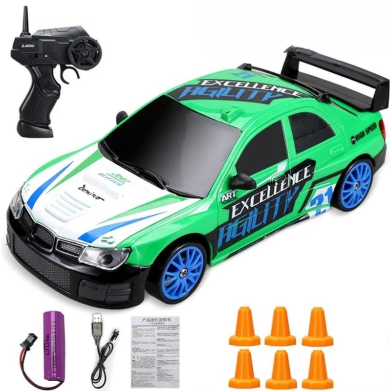 GENERICO - Carro Coche Rc Radio Control Remoto Drift 4wd blanco verde