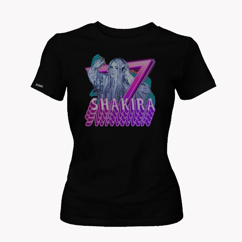 CREACIONES NU CROWN - Camiseta Dama shakira mujer Negra Original Nu Crown