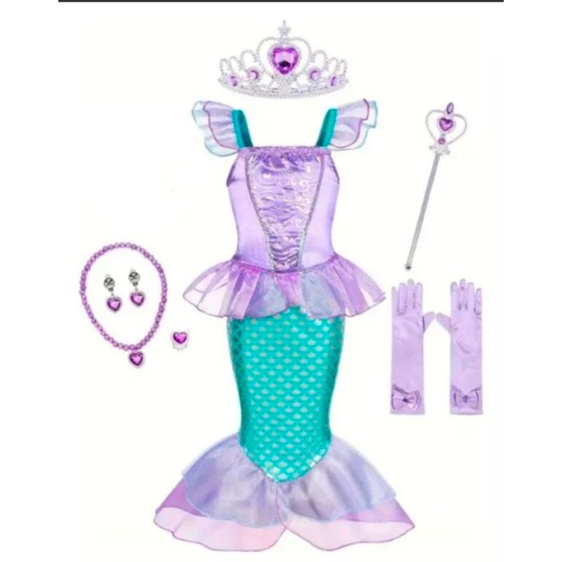 GENERICO - Disfraz sirena niña talla 5-6 disfraz sirenita ariel