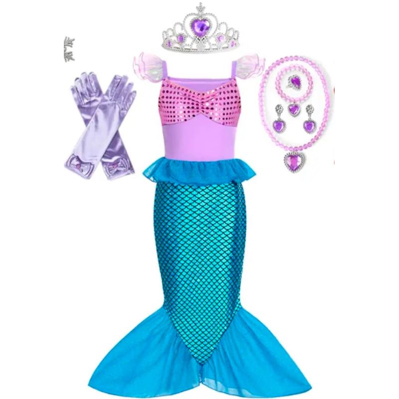 GENERICO - Disfraz sirena niña talla 3-4 disfraz sirenita ariel