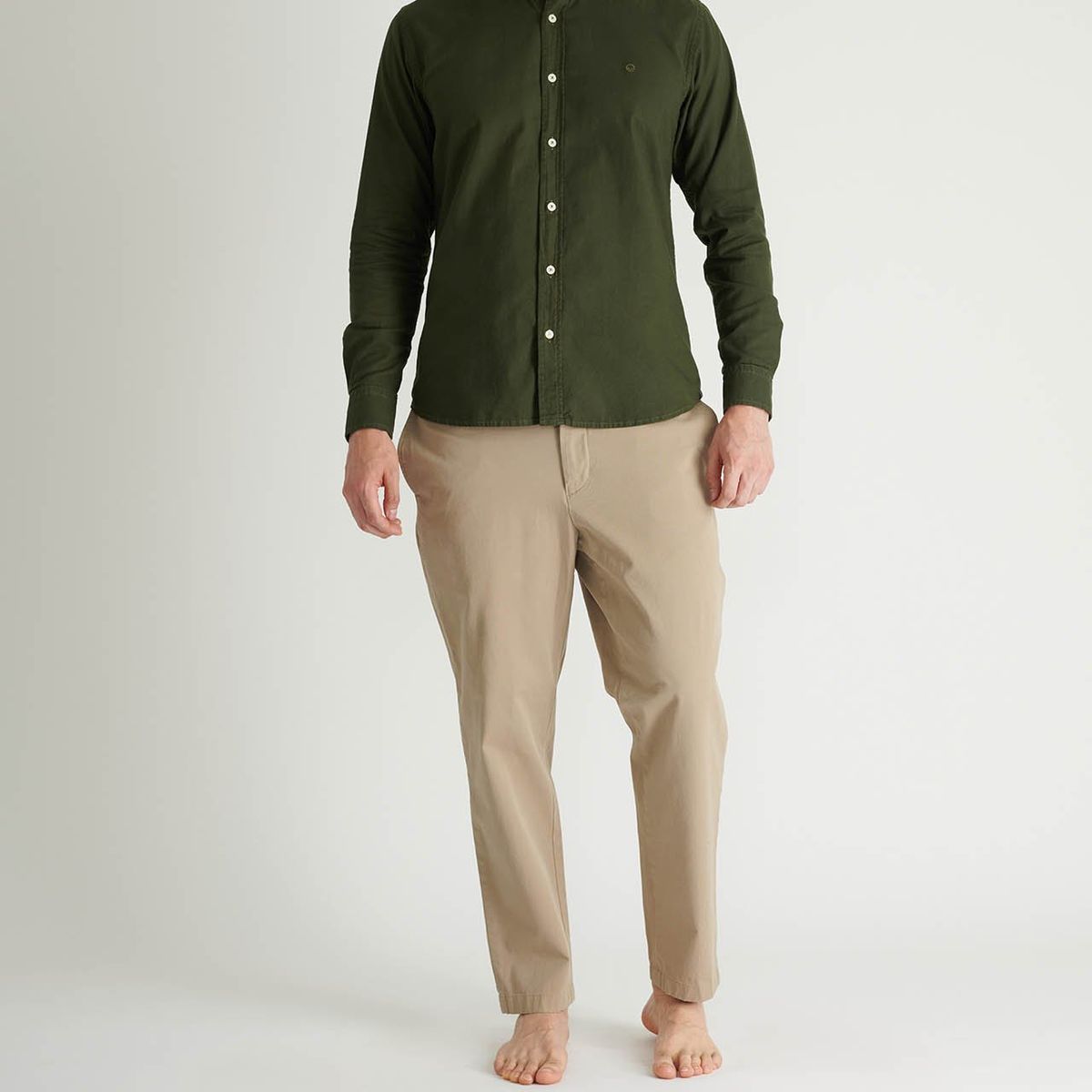 NO DRAMA - Camisa oxford manga larga NO DRAMA Verde CAMOXFOMLGREEN