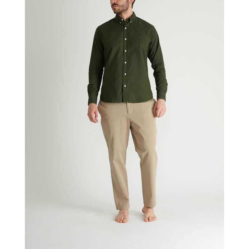 NO DRAMA - Camisa oxford manga larga NO DRAMA Verde CAMOXFOMLGREEN
