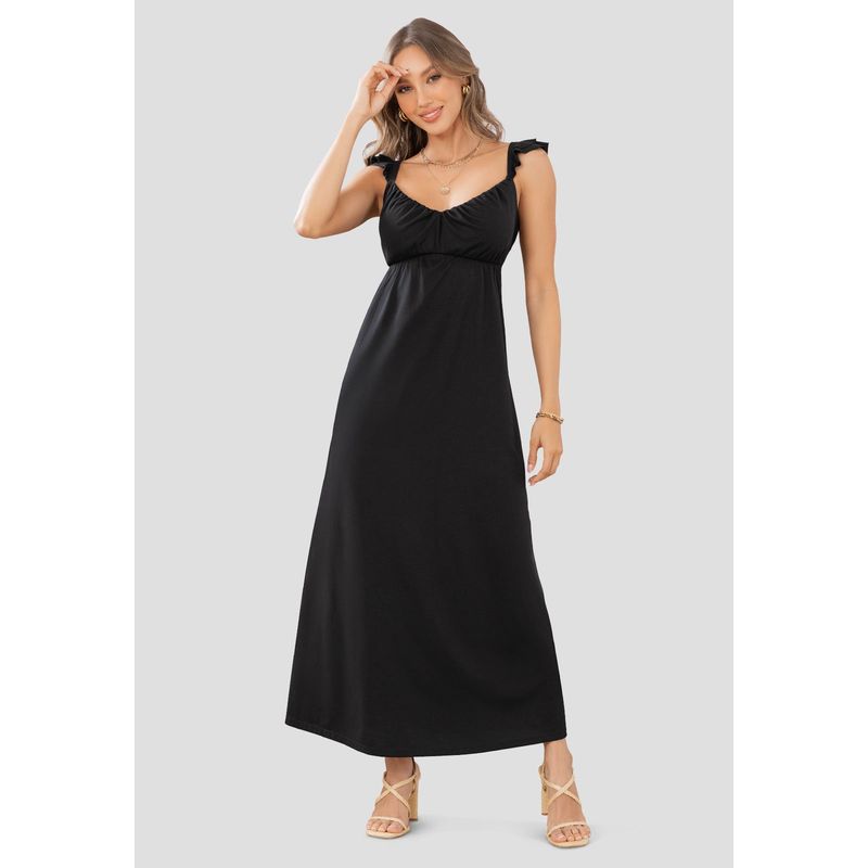 MARKETING PERSONAL - Vestido Largo Mujer Negro Mp 105073